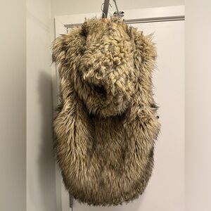 Sunday Best faux fur hooded vest from Aritzia